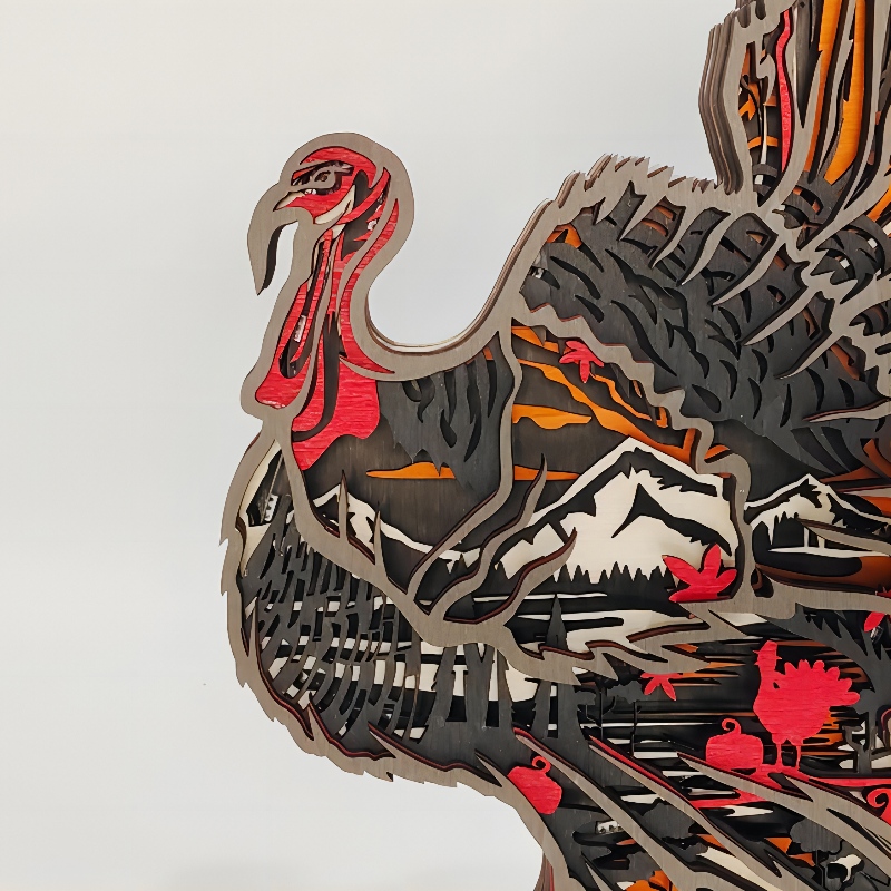 Artefact Flamingo d\'animaux en bois 3D