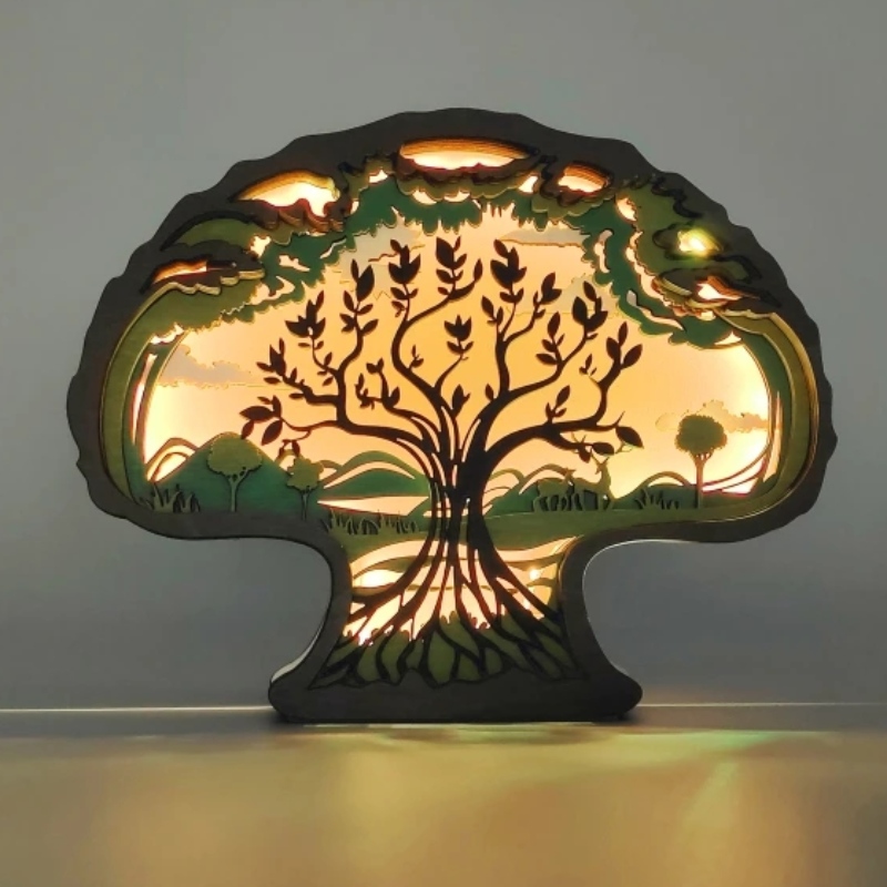 Ornements en bois 3D pour arbres